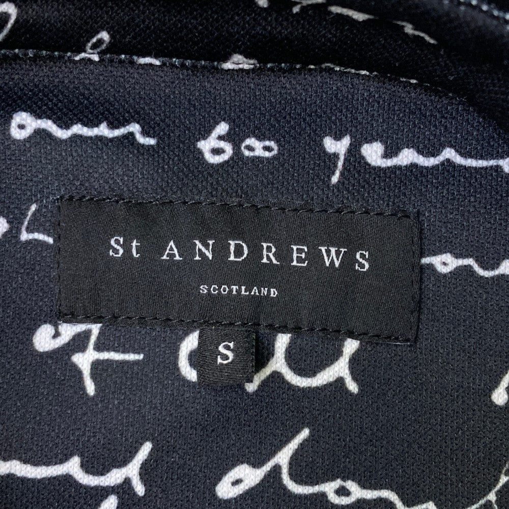 ST ANDREWS 세인트앤드루스 반팔 폴로셔츠 전면 패턴 블랙 계열 S 사이즈