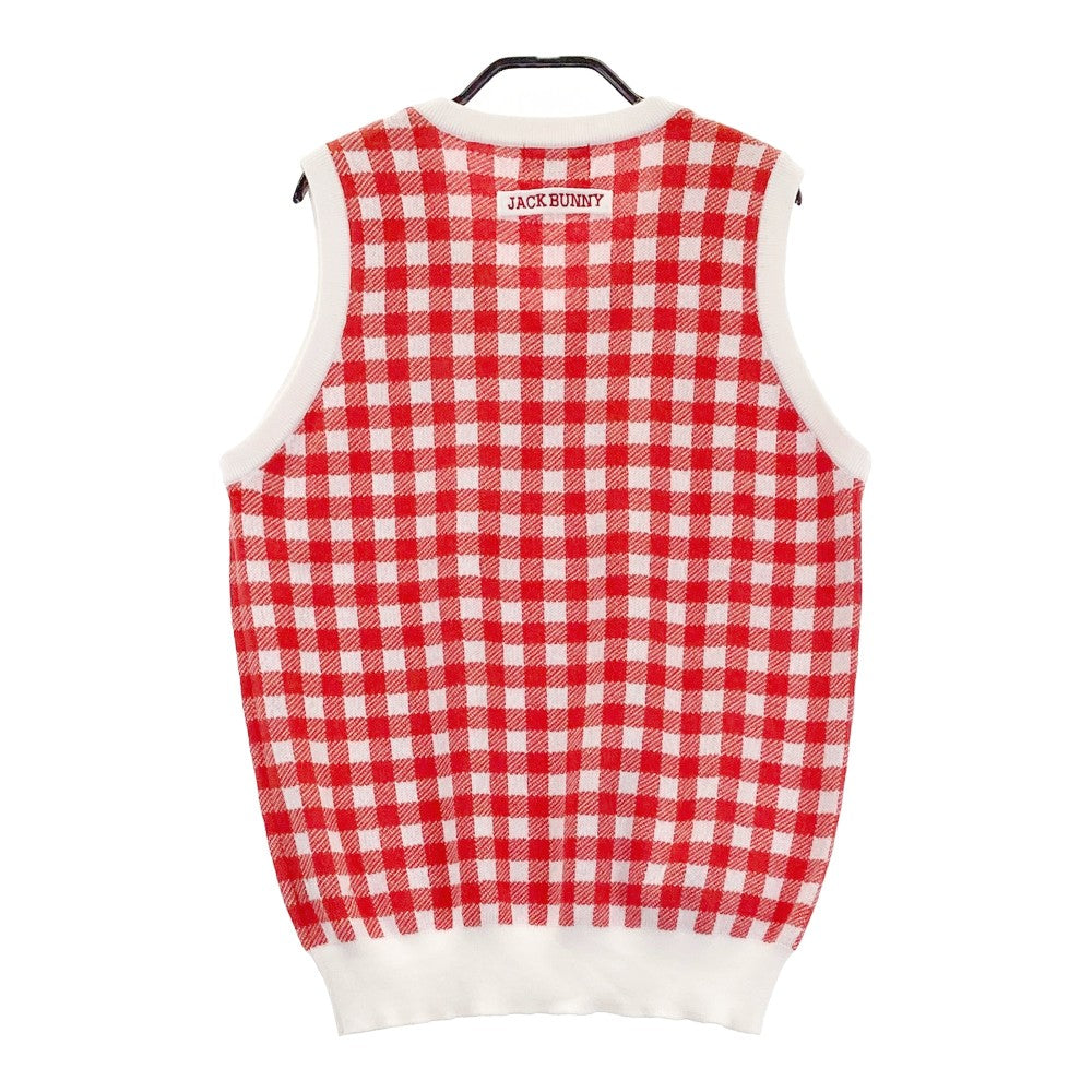 JACK BUNNY ジャックバニー  ニットベスト チェック柄 レッド系 2
