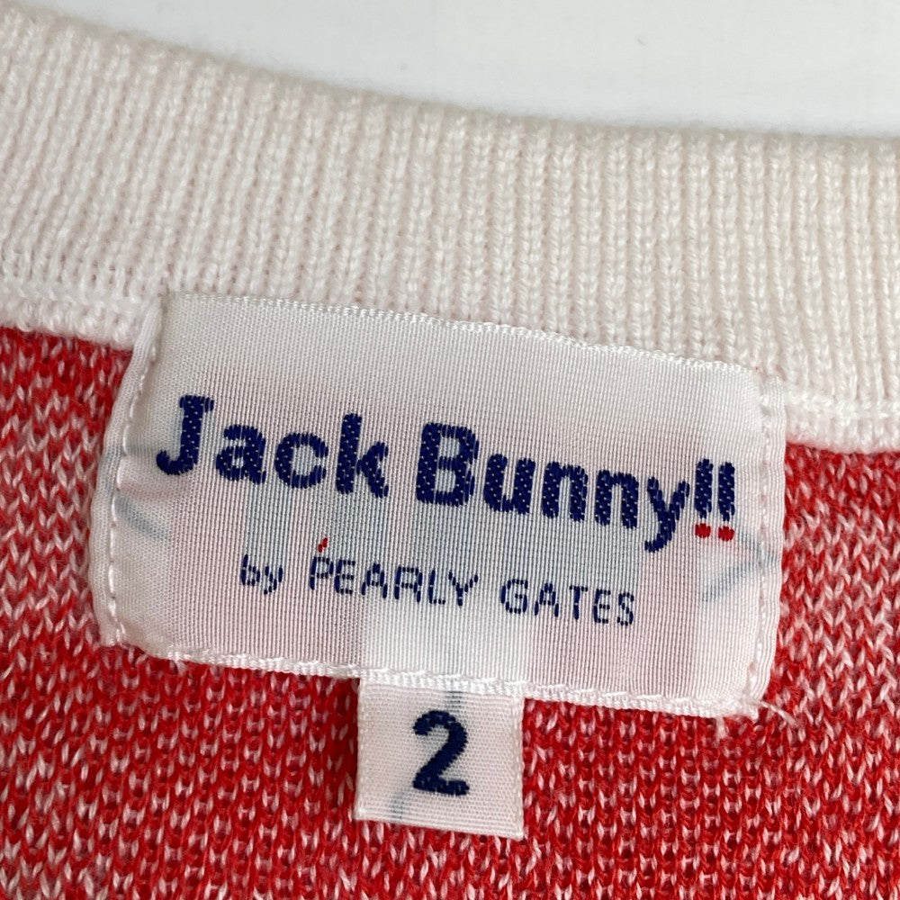 JACK BUNNY ジャックバニー  ニットベスト チェック柄 レッド系 2