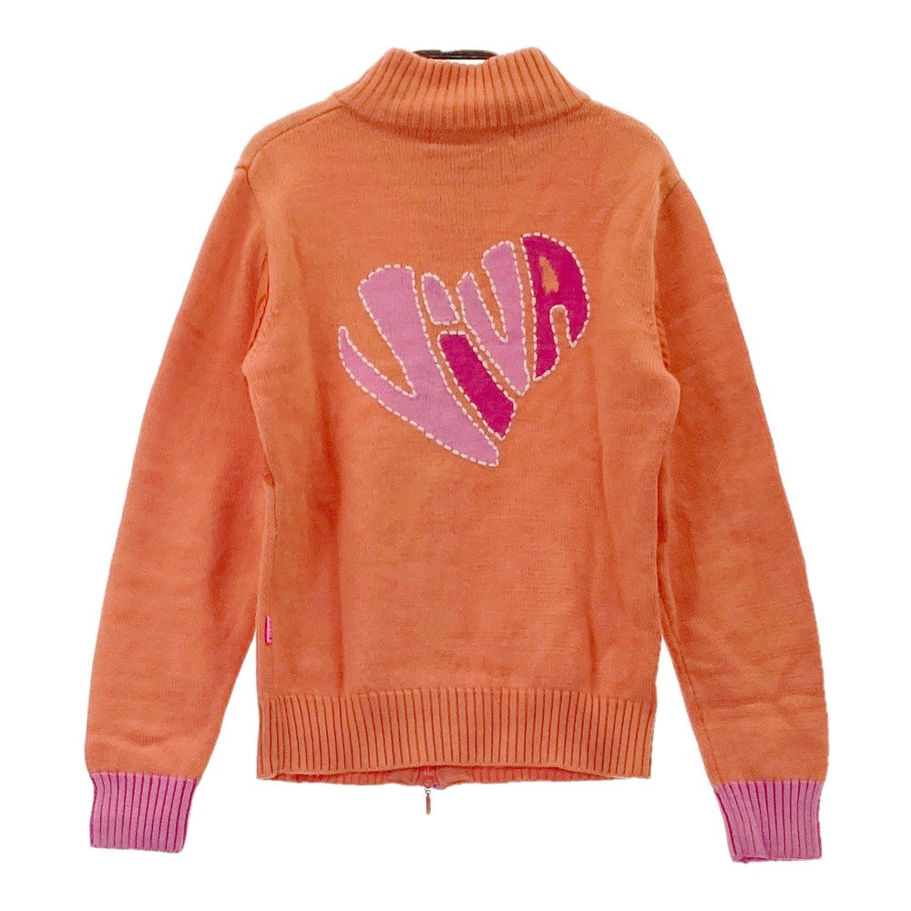 VIVA HEART ビバハート  切替 長袖ニットジャケット  オレンジ系 40