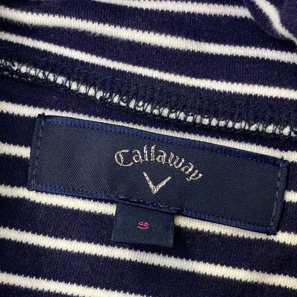 CALLAWAY キャロウェイ  長袖ハイネックTシャツ ボーダー ネイビー系 S