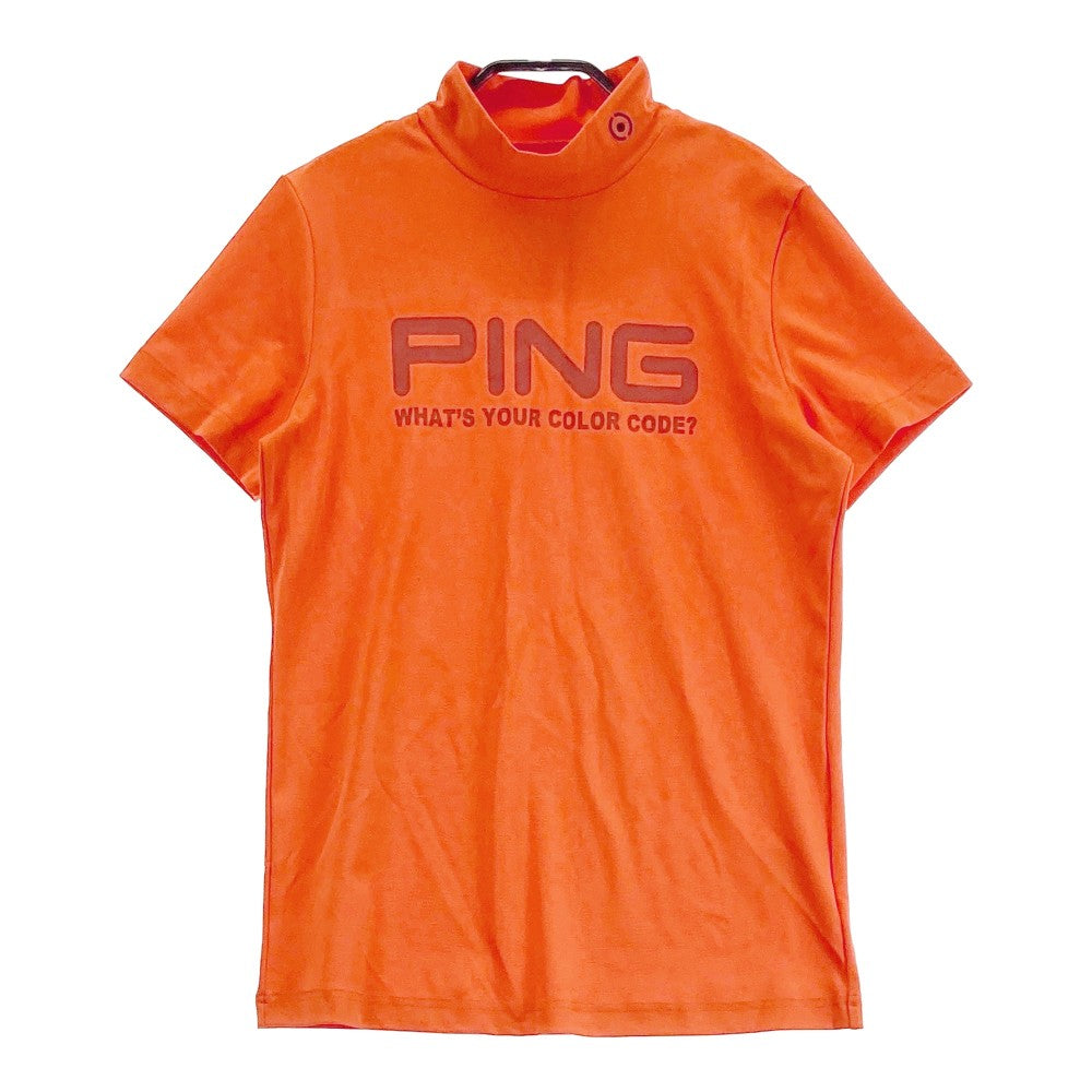 PING ピン 2022年モデル ハイネック 半袖Tシャツ  オレンジ系 M