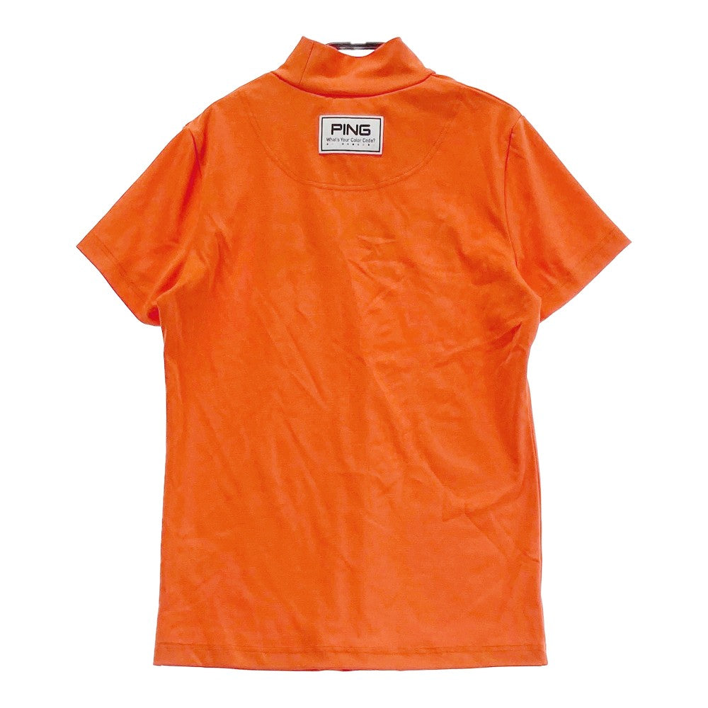 PING ピン 2022年モデル ハイネック 半袖Tシャツ  オレンジ系 M