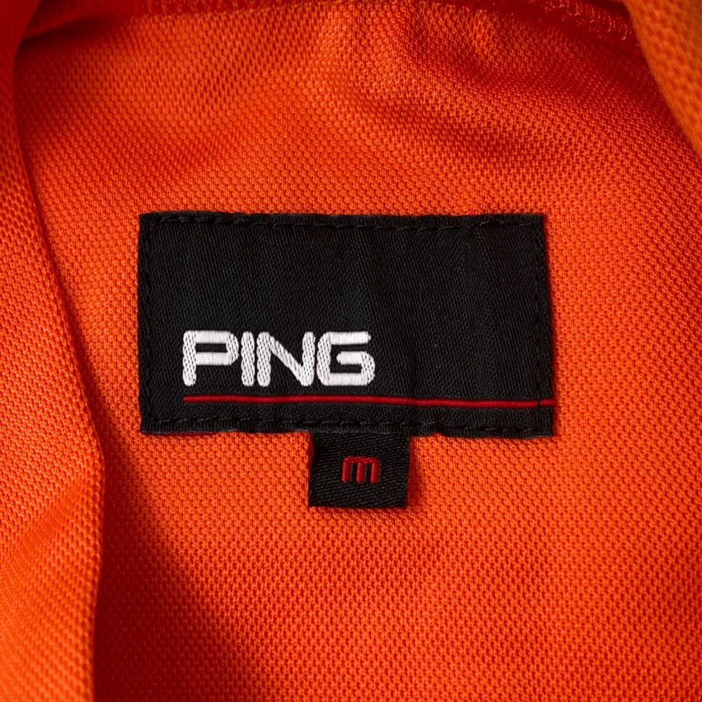 PING ピン 2022年モデル ハイネック 半袖Tシャツ  オレンジ系 M