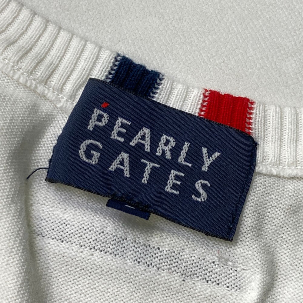 PEARLY GATES パーリーゲイツ  Vネック ニットベスト チェック柄 レッド系 0