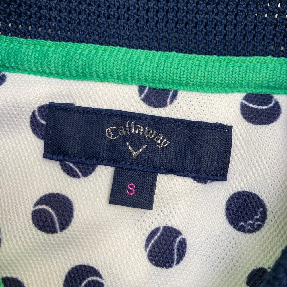 CALLAWAY キャロウェイ  半袖ポロシャツ 総柄 ホワイト系 S