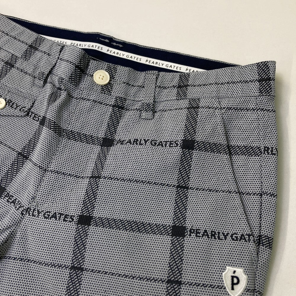 PEARLY GATES パーリーゲイツ 2022年モデル ストレッチパンツ チェック ロゴ 総柄 ネイビー系 4