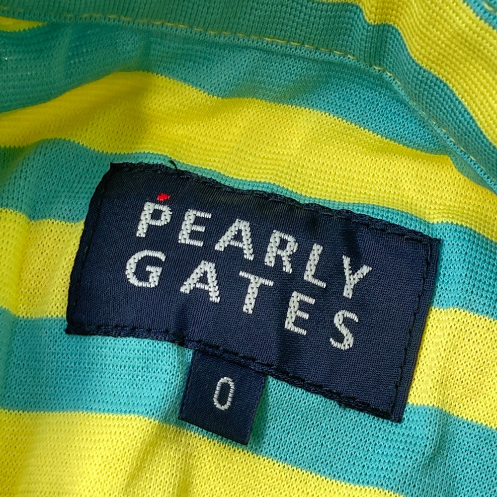 PEARLY GATES パーリーゲイツ  ハーフジップ ノースリーブワンピース ボーダー柄 イエロー系 0