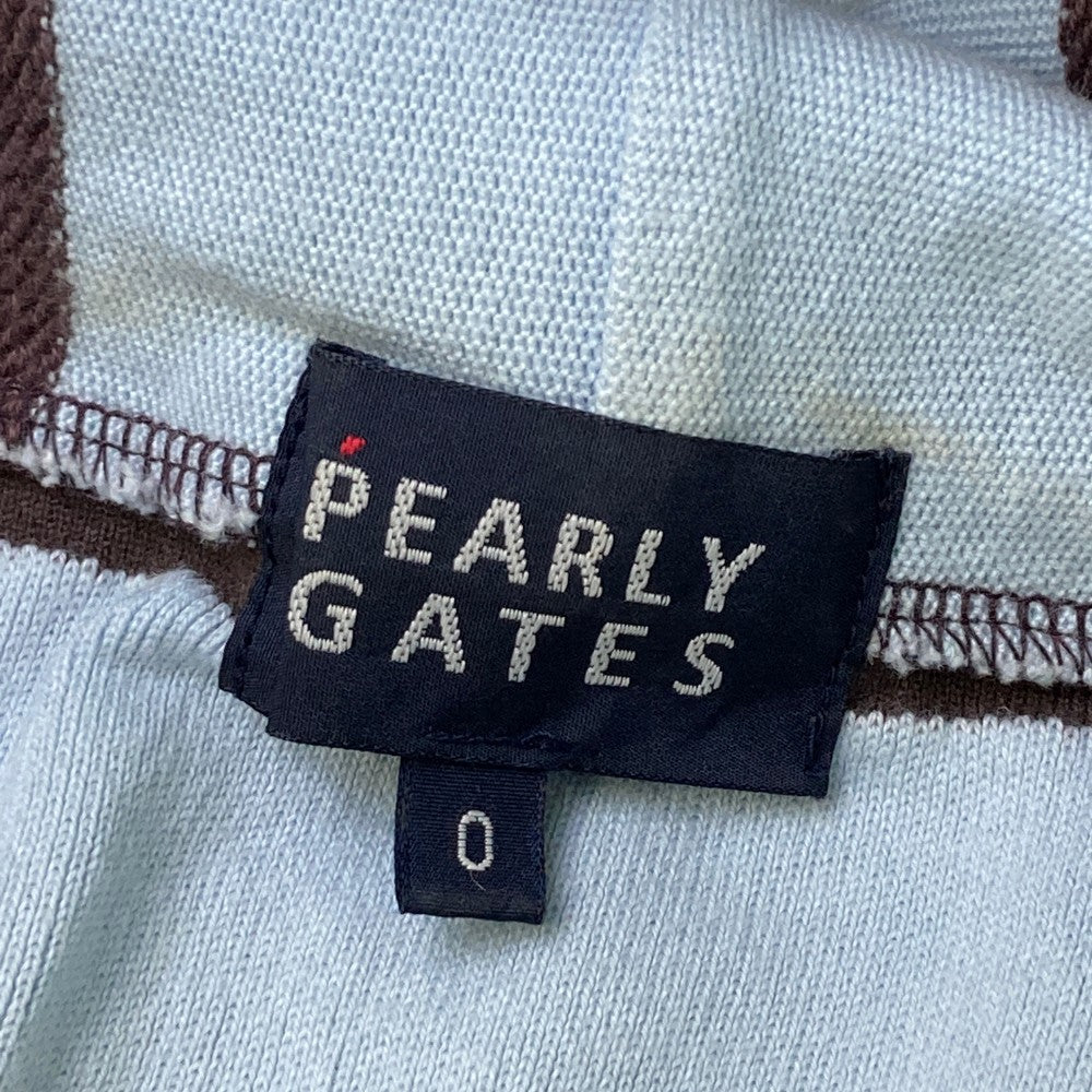 PEARLY GATES パーリーゲイツ  フード付 七分袖ワンピース ボーダー柄 ブルー系 0