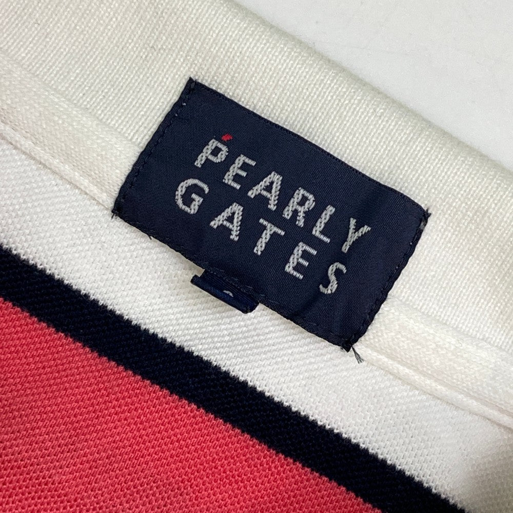 PEARLY GATES パーリーゲイツ  半袖ポロシャツ ボーダー柄 ホワイト系 0