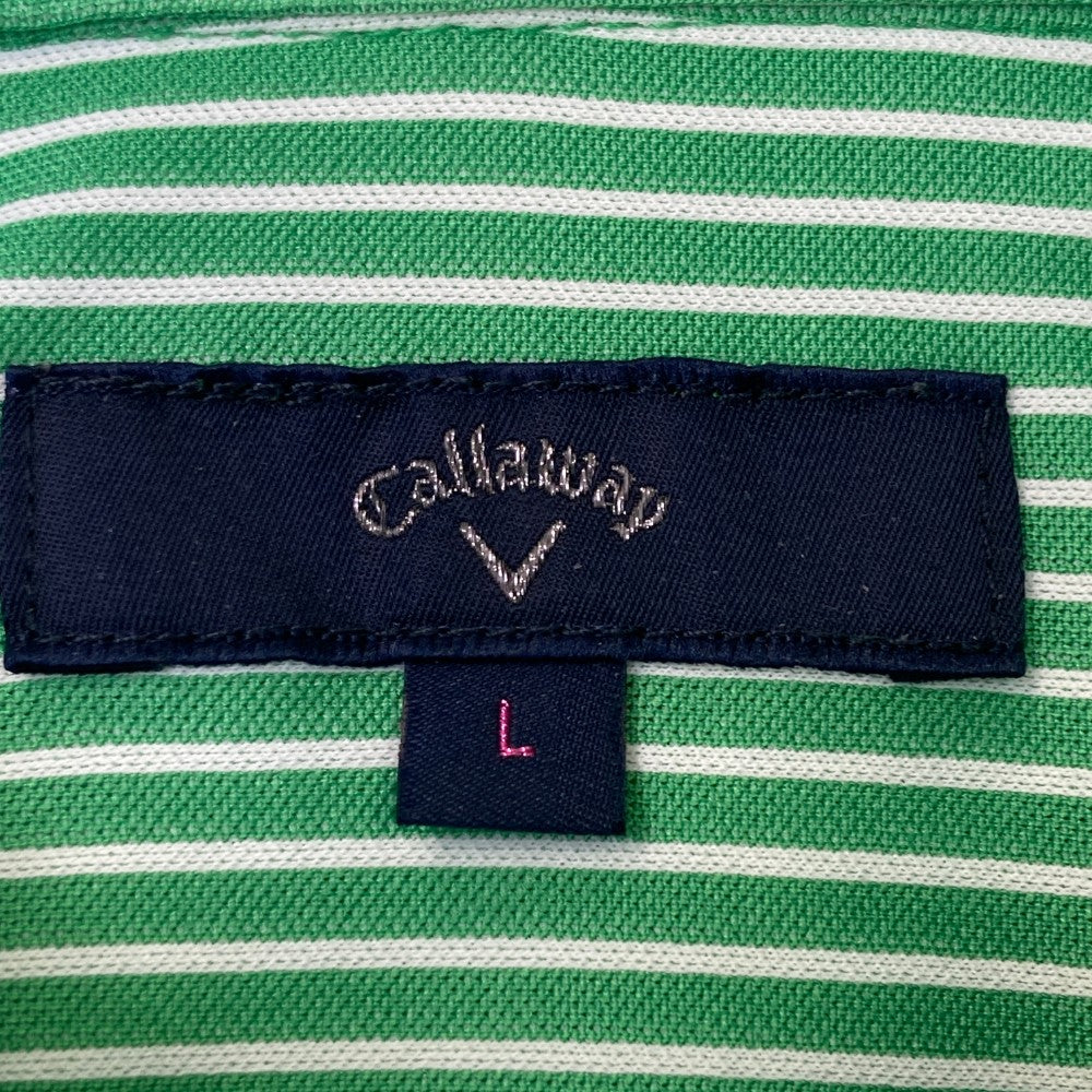 CALLAWAY キャロウェイ 2023年 半袖ポロシャツ ストライプ グリーン系 L