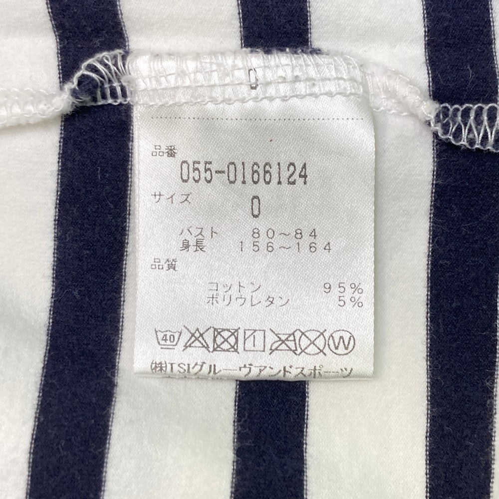 PEARLY GATES パーリーゲイツ  モックネック 長袖Tシャツ ボーダー柄 ホワイト系 0