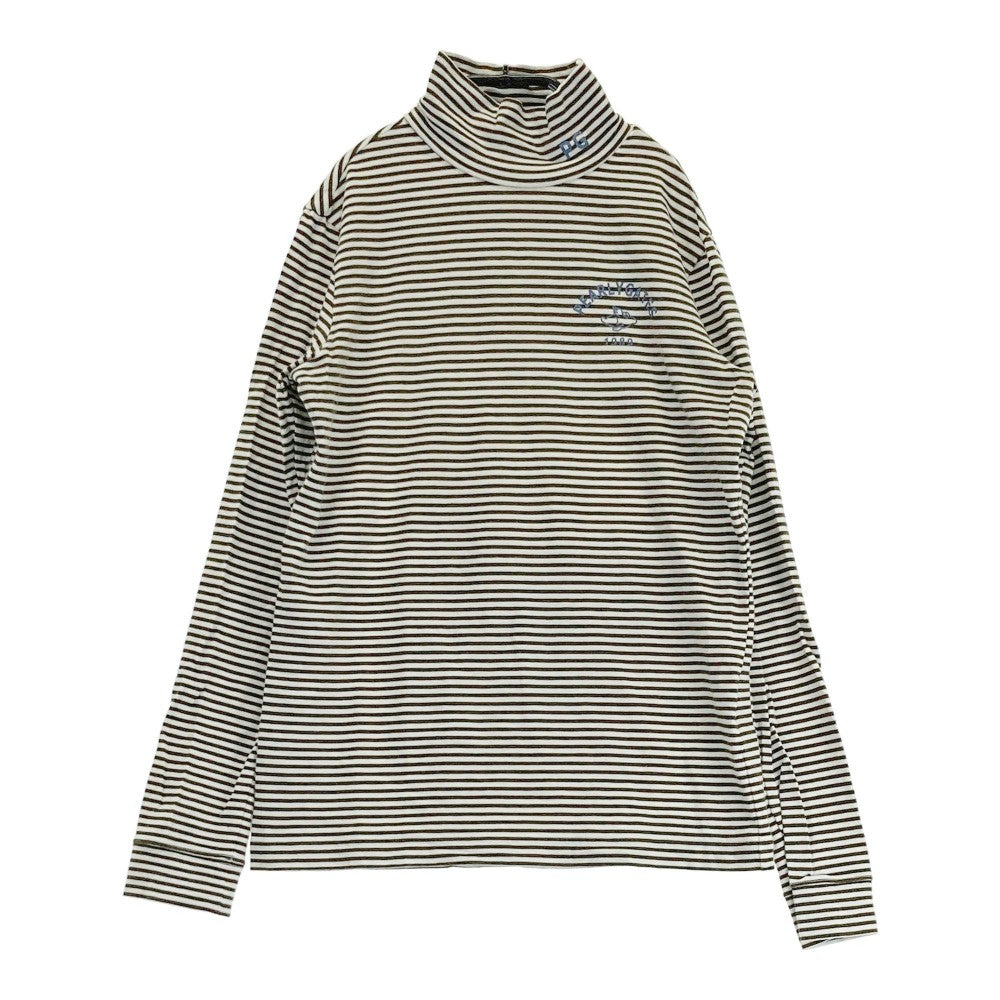 PEARLY GATES パーリーゲイツ  ハイネック 長袖Tシャツ ボーダー柄 ブラウン系 0