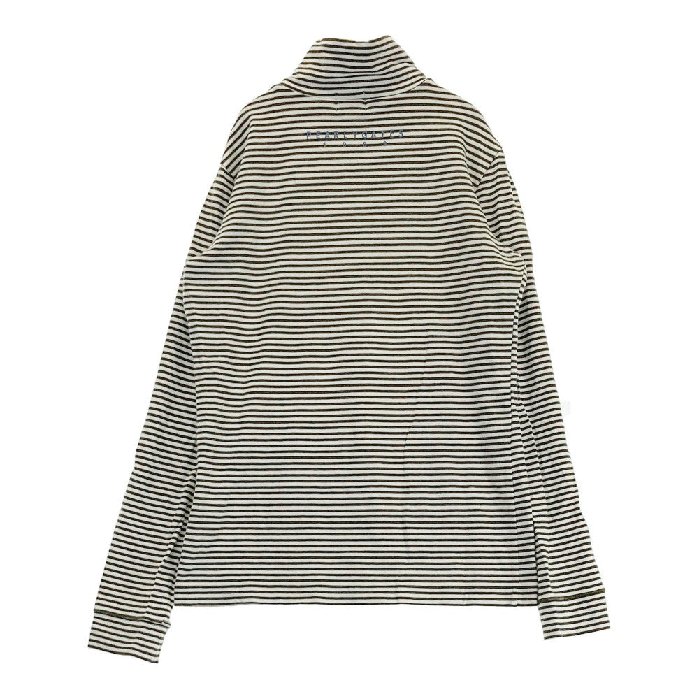 PEARLY GATES パーリーゲイツ  ハイネック 長袖Tシャツ ボーダー柄 ブラウン系 0