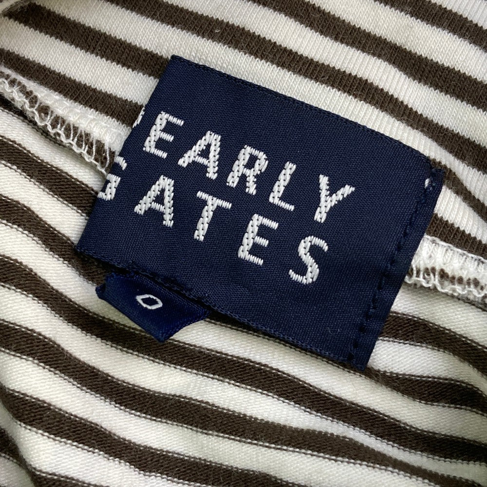 PEARLY GATES パーリーゲイツ  ハイネック 長袖Tシャツ ボーダー柄 ブラウン系 0