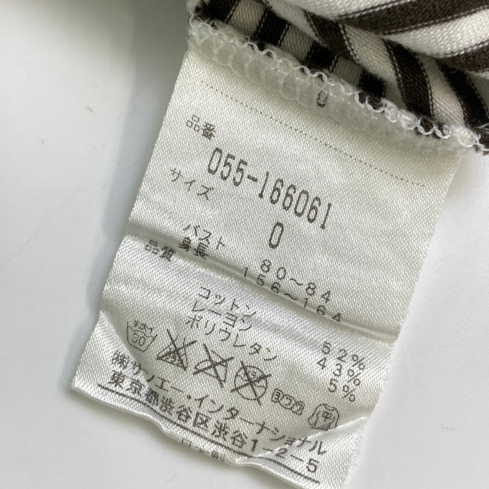 PEARLY GATES パーリーゲイツ  ハイネック 長袖Tシャツ ボーダー柄 ブラウン系 0