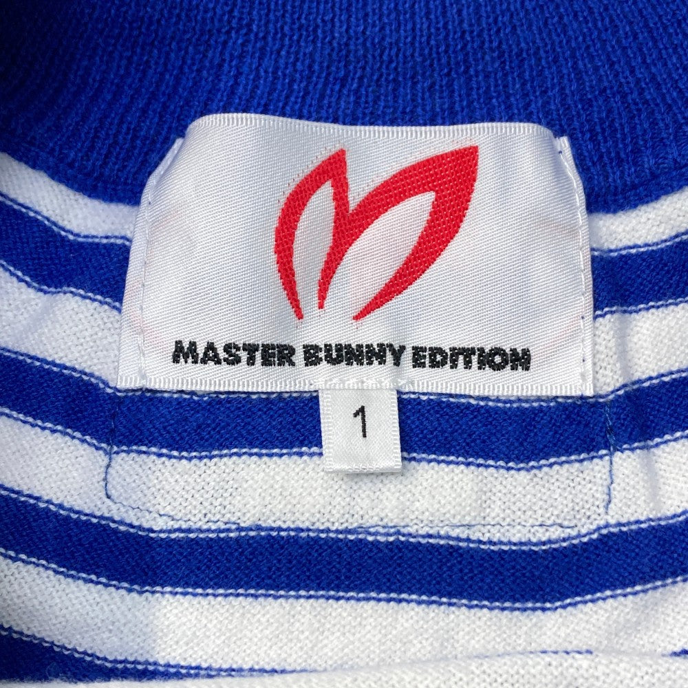 MASTER BUNNY EDITION 마스터 버니 에디션 하프 집업 니트 스웨터 스트라이프 네이비 계열 1