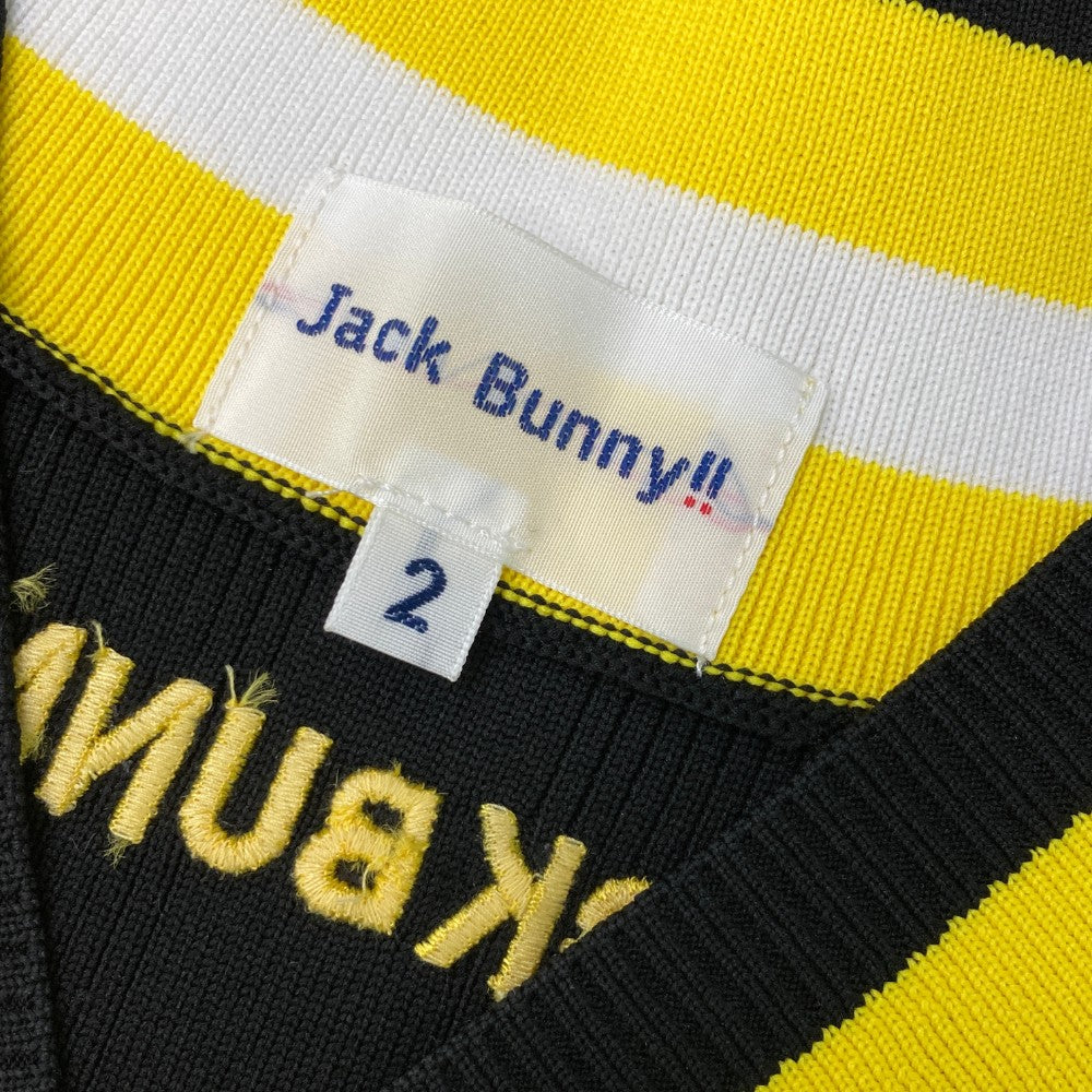 JACK BUNNY ジャックバニー 2023年モデル ニットベスト ストライプ柄 ブラック系 2