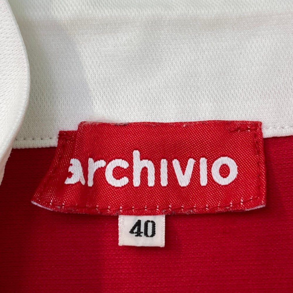 ARCHIVIO アルチビオ  ノースリーブポロシャツ  レッド系 40