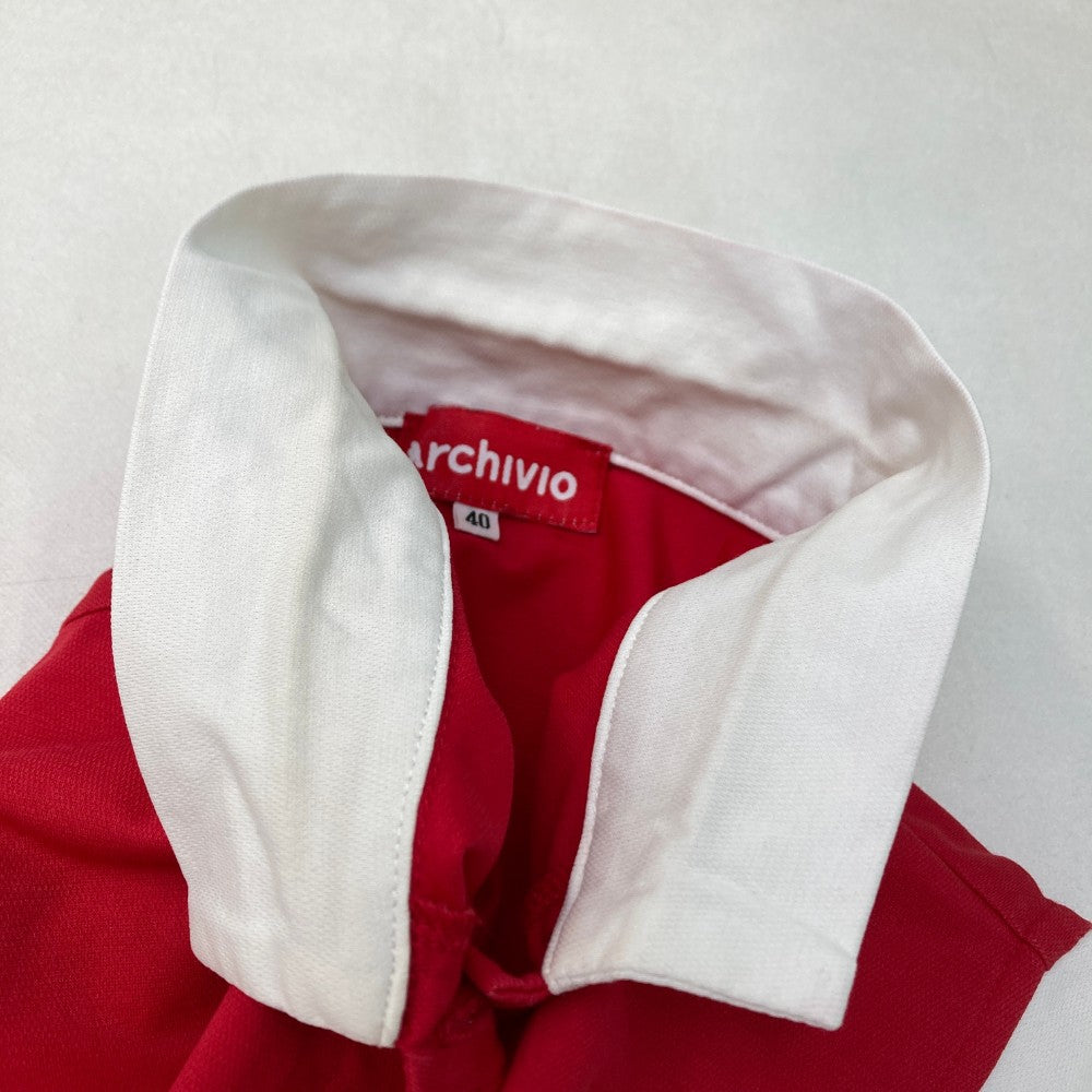 ARCHIVIO アルチビオ  ノースリーブポロシャツ  レッド系 40