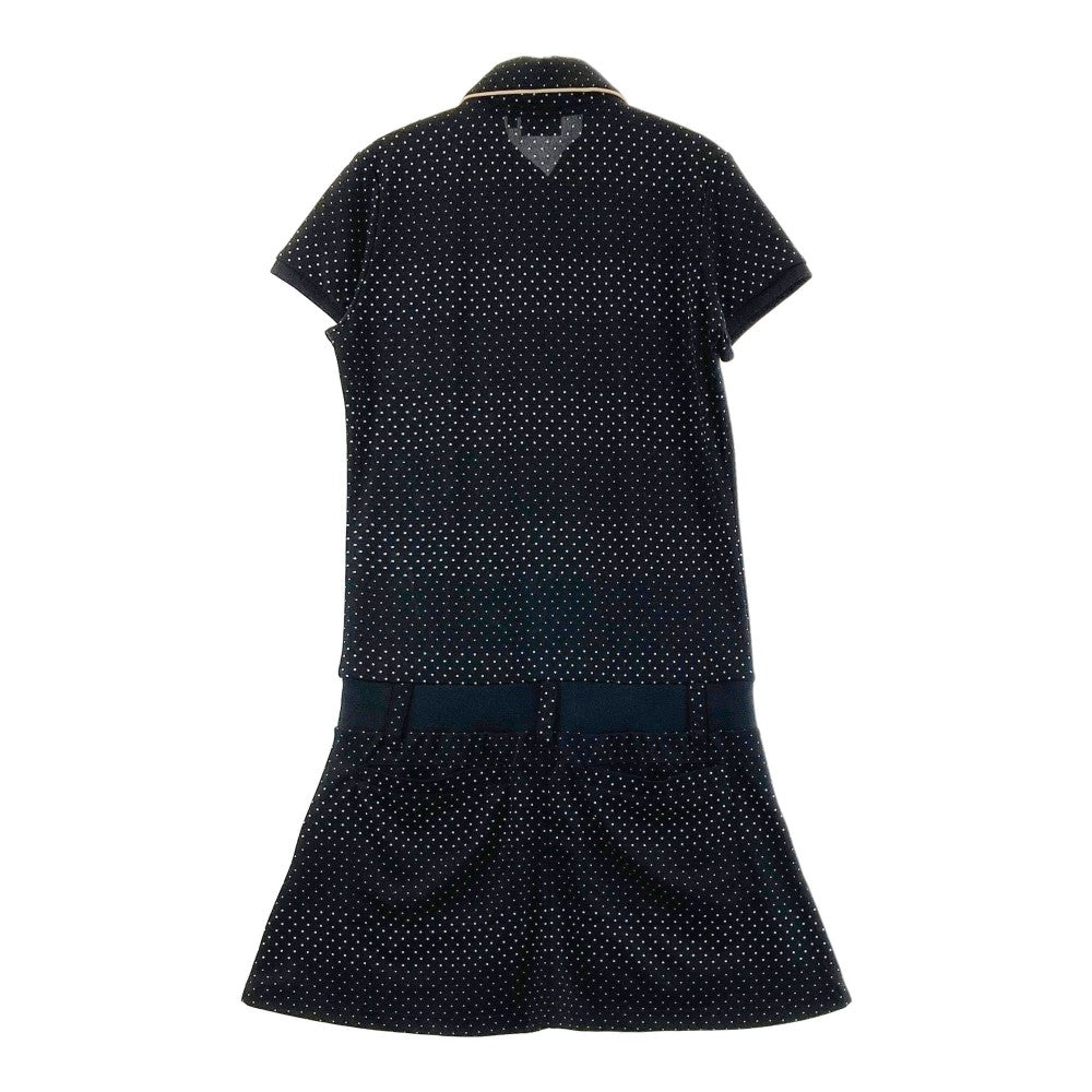 FILA GOLF フィラゴルフ  半袖ポロワンピース ドット柄 ブラック系 M