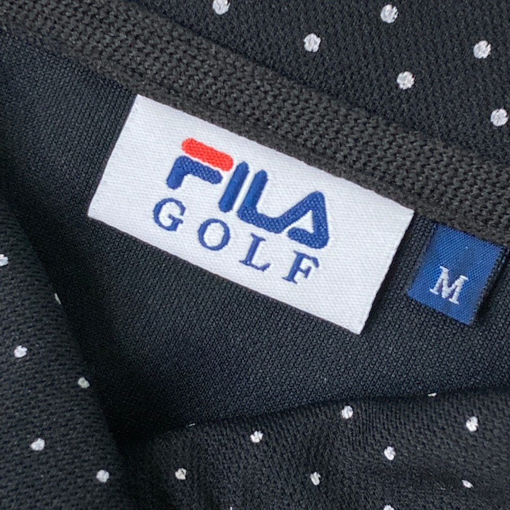 FILA GOLF フィラゴルフ  半袖ポロワンピース ドット柄 ブラック系 M