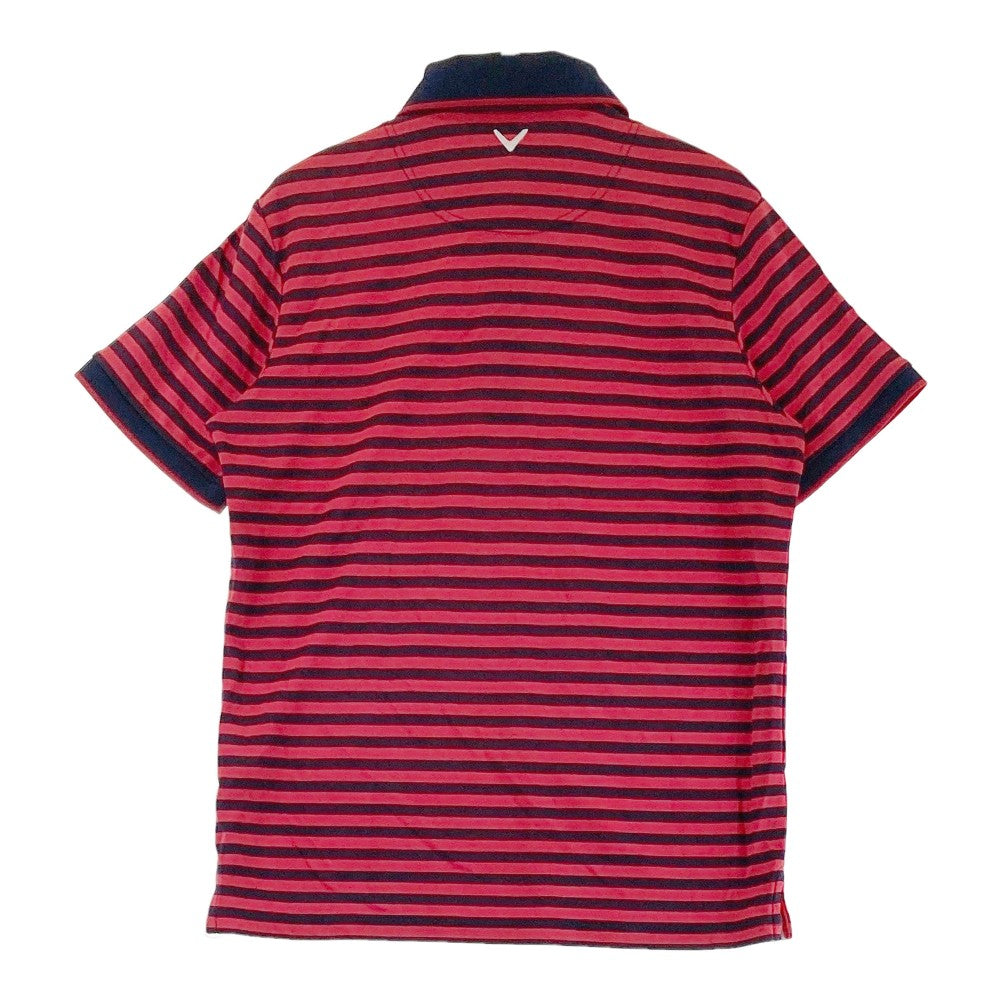 CALLAWAY キャロウェイ  半袖ポロシャツ ボーダー柄 レッド系 M