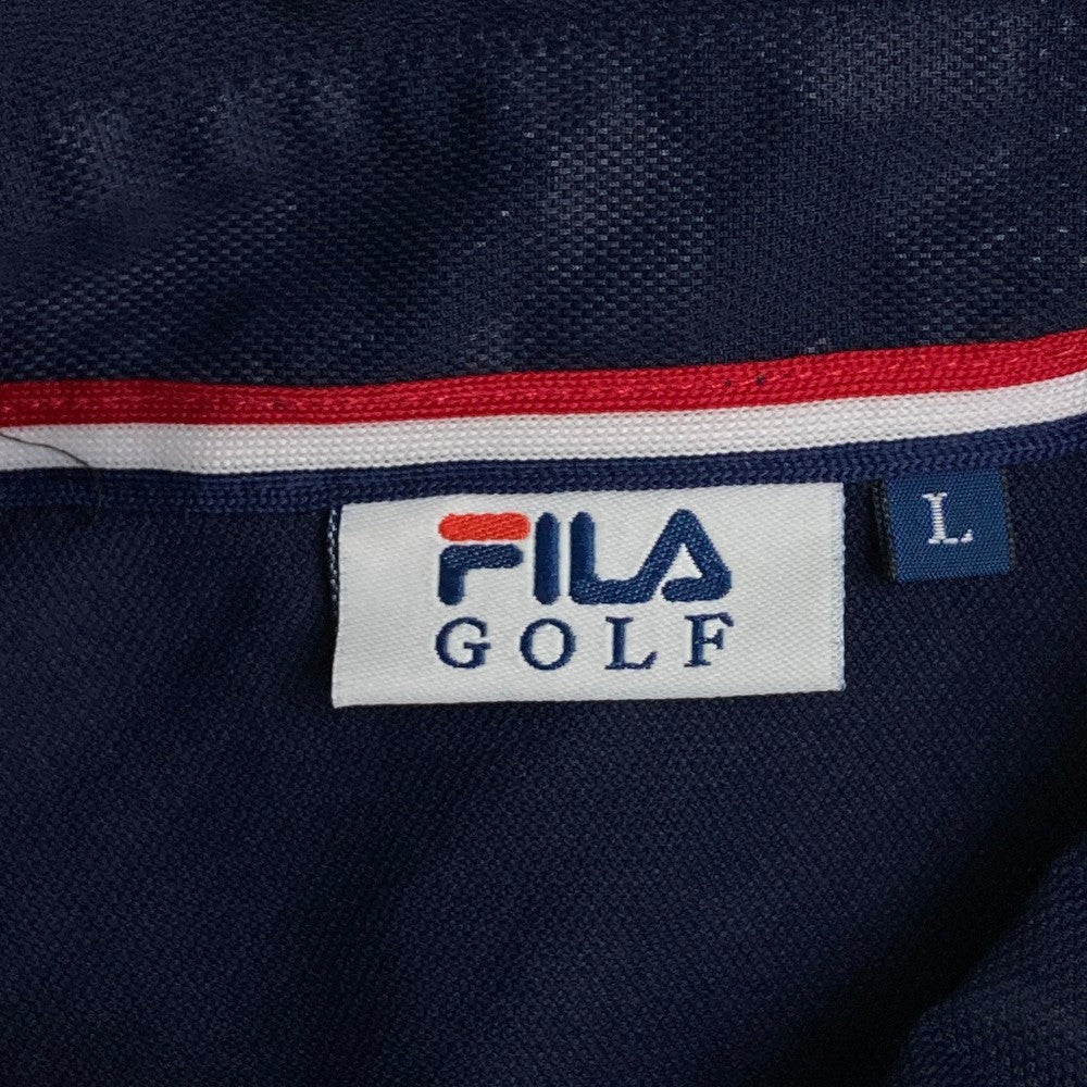 FILA GOLF 필라 골프  반팔 폴로 셔츠 버튼다운 카모플라주 패턴 네이비 계열 L
