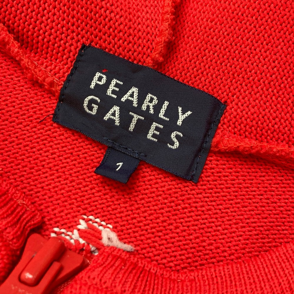 PEARLY GATES パーリーゲイツ  フード付き ニット ジップジャケット  レッド系 1