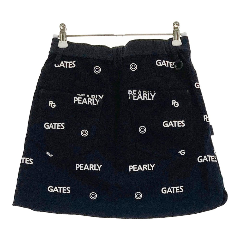 PEARLY GATES パーリーゲイツ  ストレッチスカート ニコちゃん ロゴ総柄 ネイビー系 0