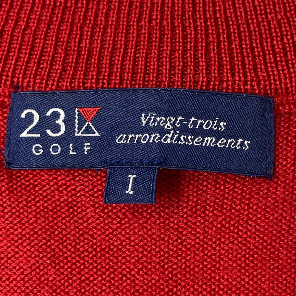 23区GOLF ニジュウサンクゴルフ  Vネック ニットセーター  レッド系 1