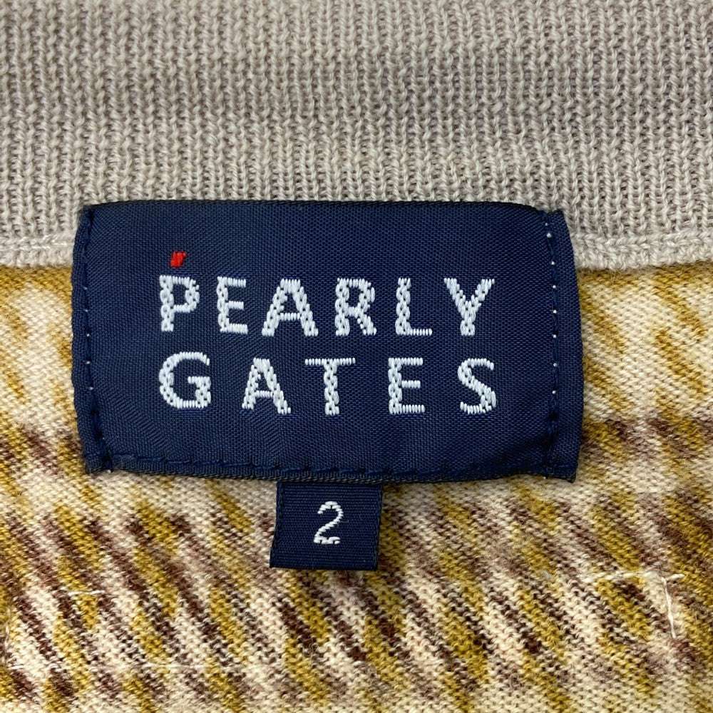 PEARLY GATES パーリーゲイツ  長袖ニットセーター チェック柄 ベージュ系 2