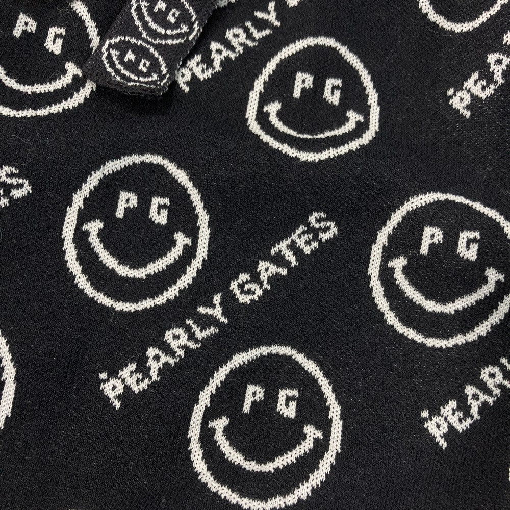 PEARLY GATES パーリーゲイツ ; ニットスカート ニコちゃん 裏地付 ロゴ総柄 ブラック系 1