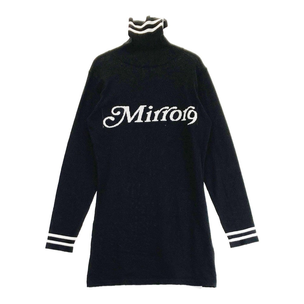 MIRROR9 미러나인 터틀넥 니트 긴팔 원피스 블랙계열 M
