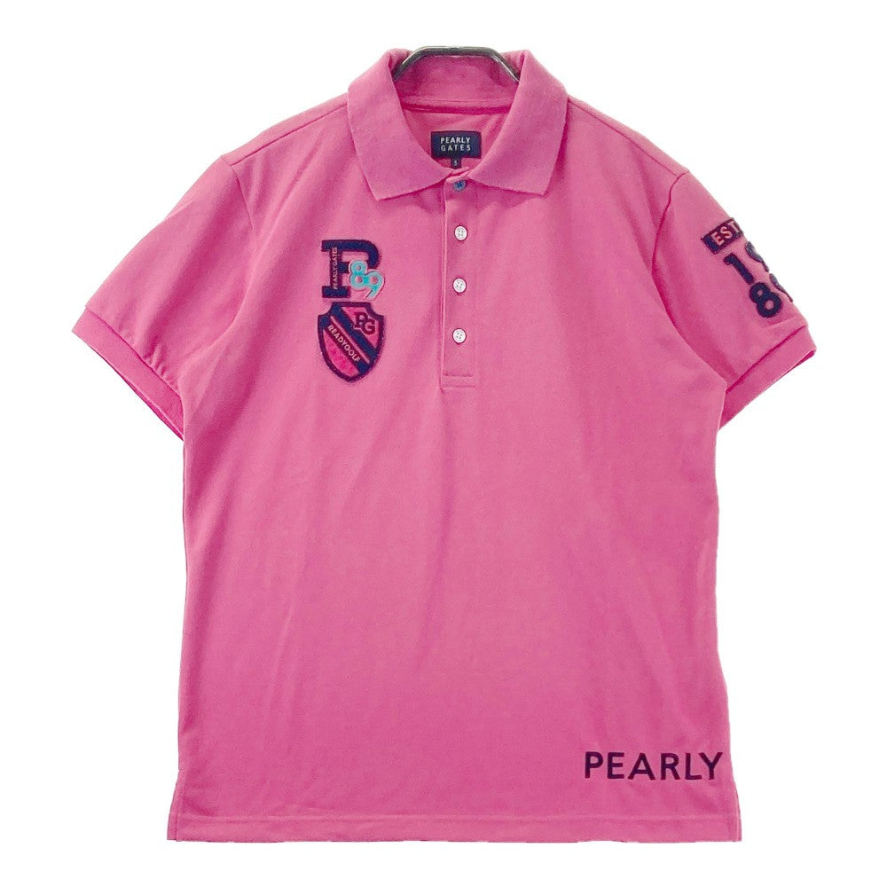 PEARLY GATES パーリーゲイツ  半袖ポロシャツ ワッペン  ピンク系 5