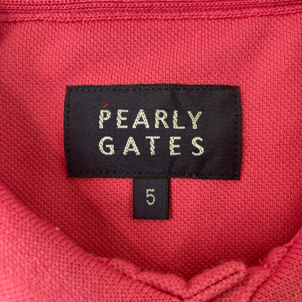 PEARLY GATES パーリーゲイツ  半袖ポロシャツ ワッペン  ピンク系 5