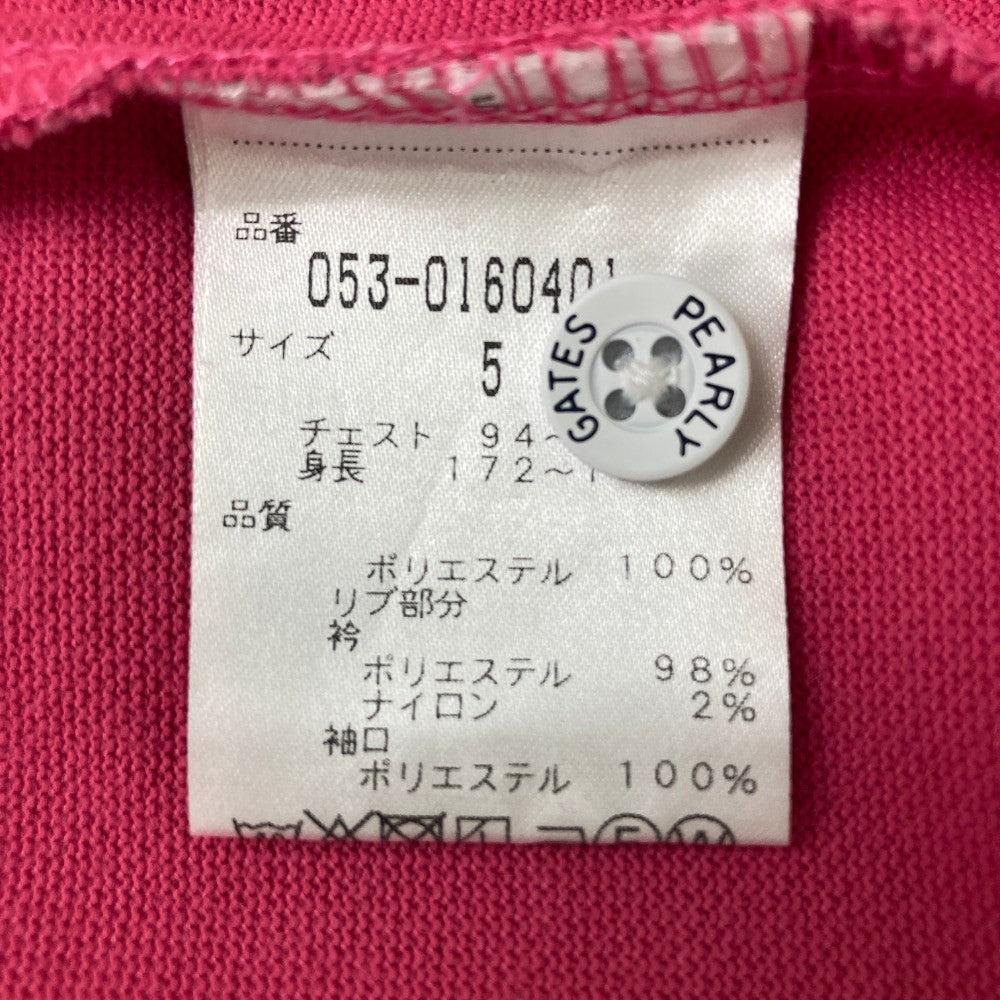 PEARLY GATES パーリーゲイツ  半袖ポロシャツ ワッペン  ピンク系 5