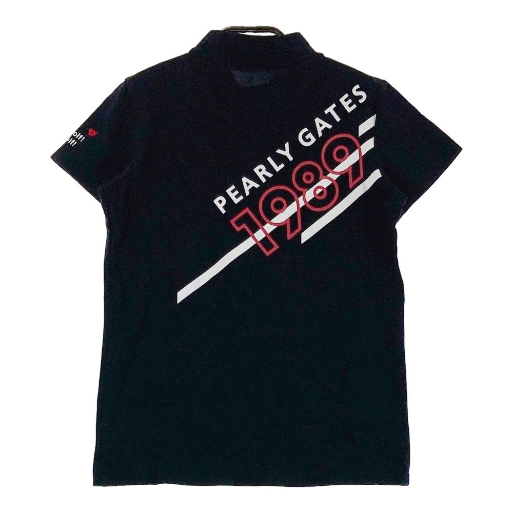 PEARLY GATES パーリーゲイツ 2022年モデル ハイネック 半袖Tシャツ バックロゴ  ネイビー系 0