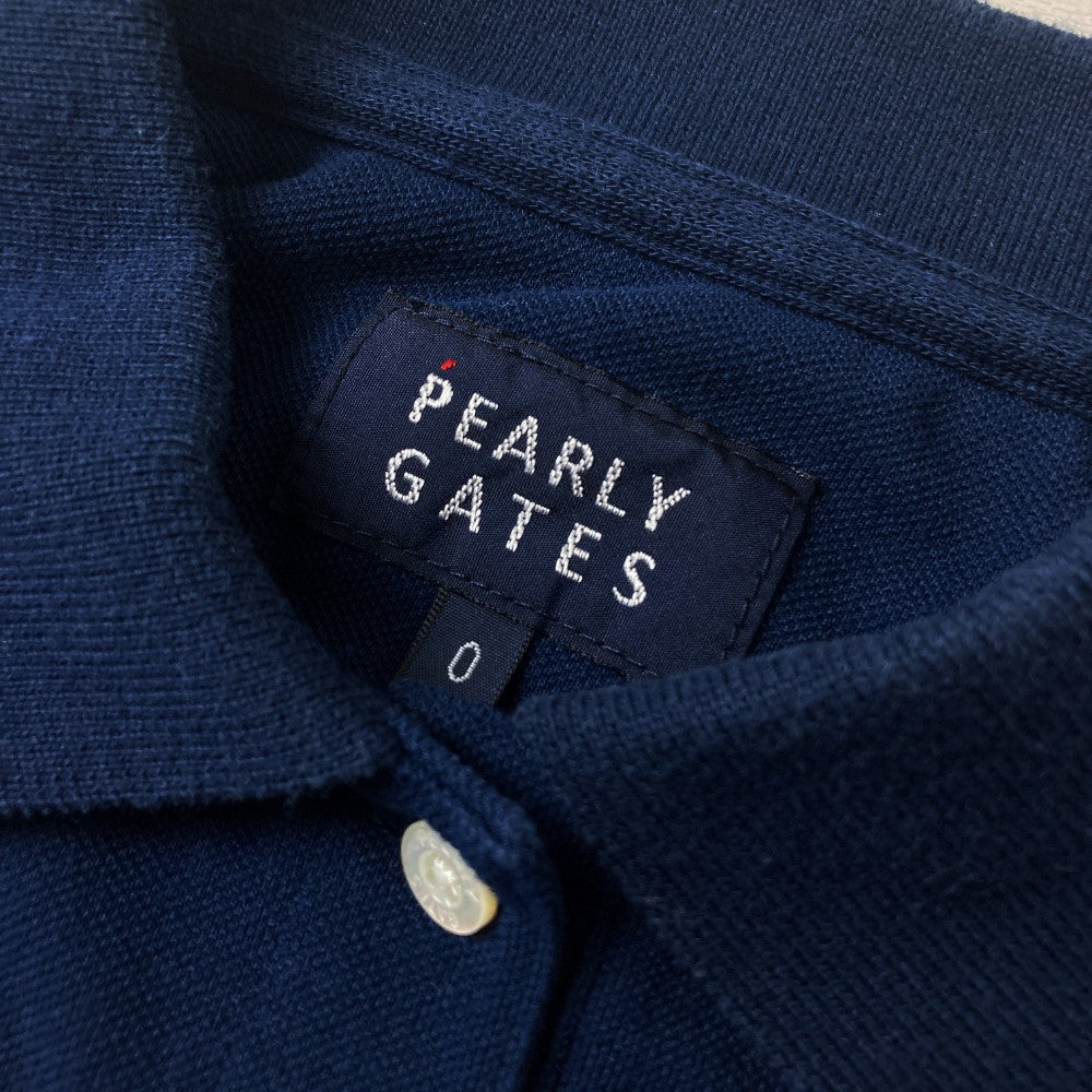 PEARLY GATES パーリーゲイツ  半袖ポロシャツ ワッペン  ネイビー系 0