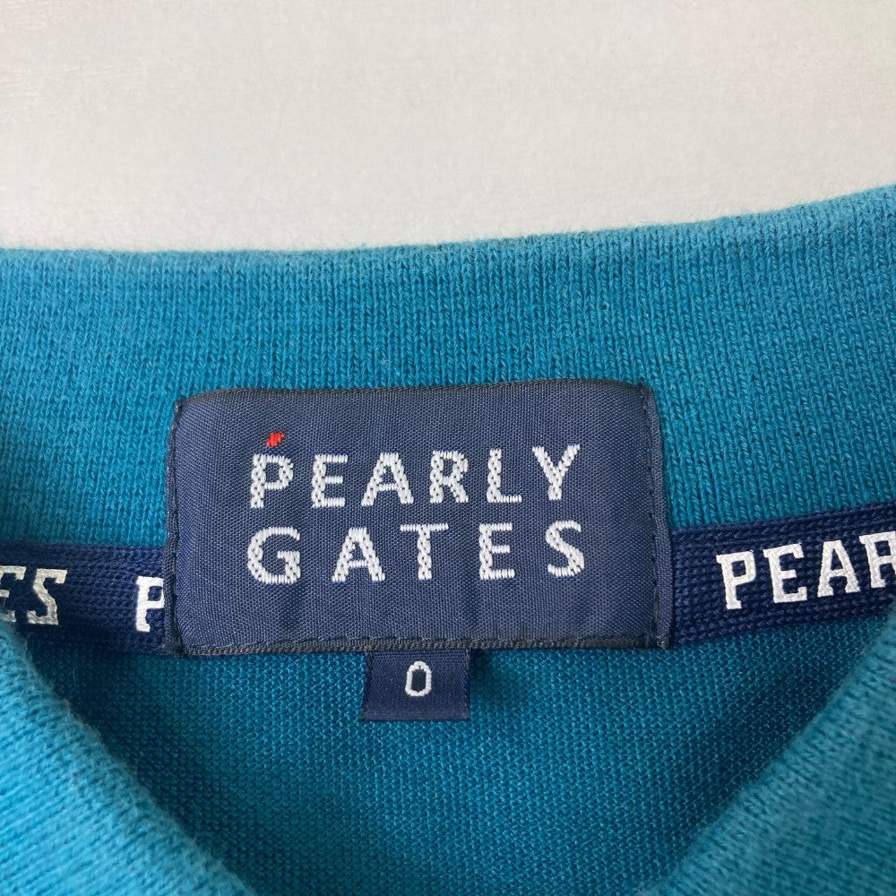 PEARLY GATES パーリーゲイツ  半袖ポロシャツ ニコちゃん  ブルー系 0