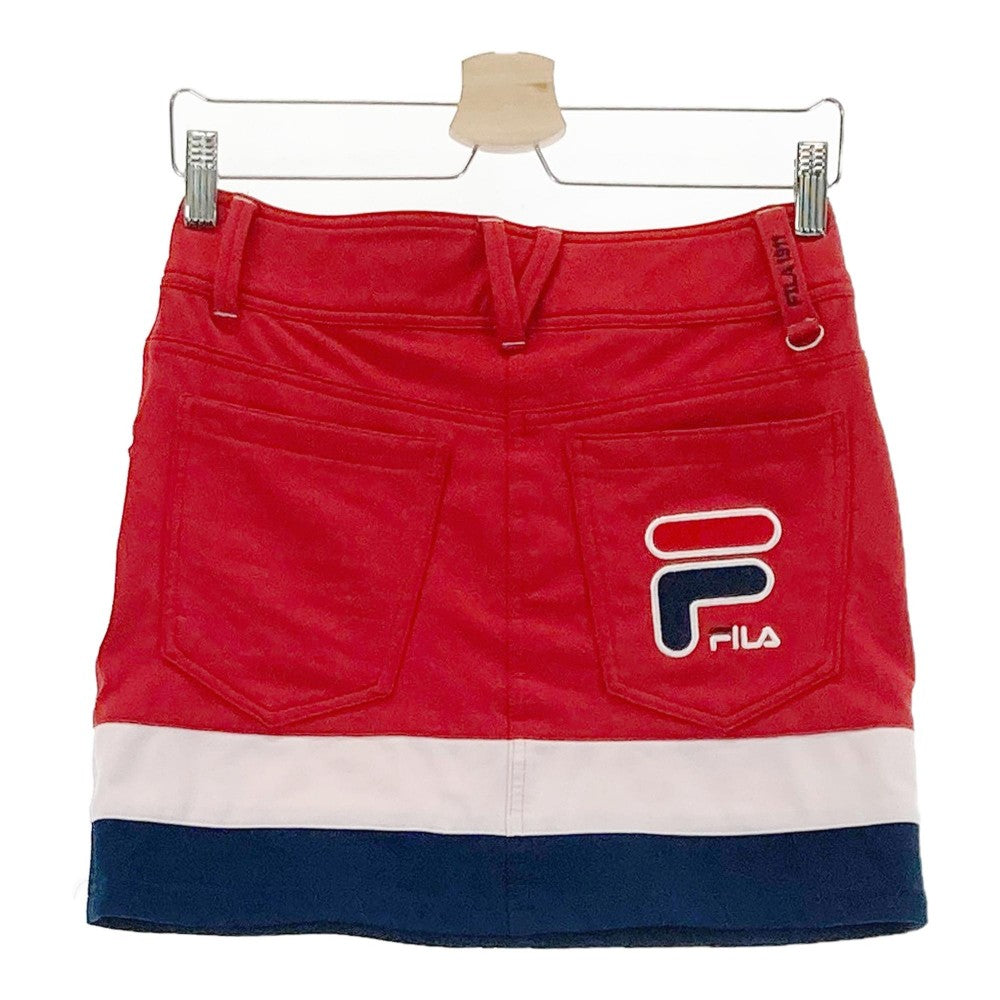 FILA GOLF フィラゴルフ  裏起毛ストレッチスカート  レッド系 S