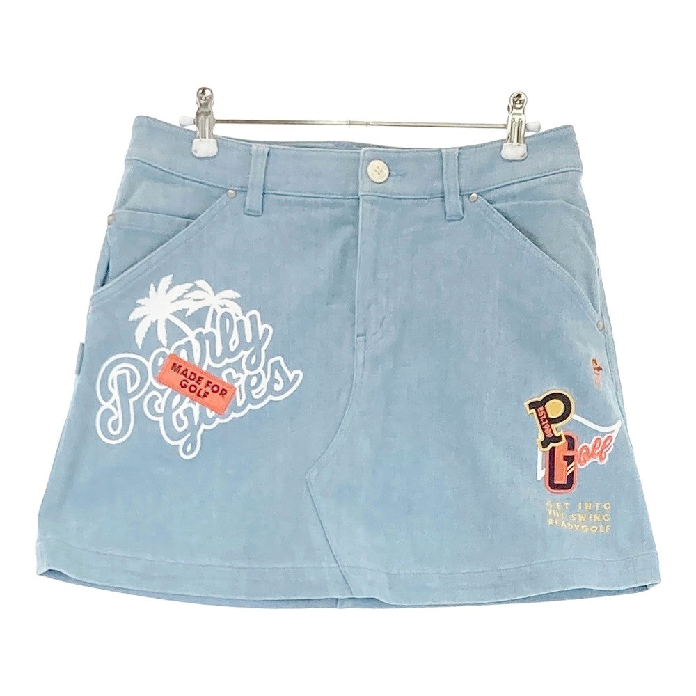 PEARLY GATES パーリーゲイツ  ストレッチスカート ワッペン  ブルー系 1