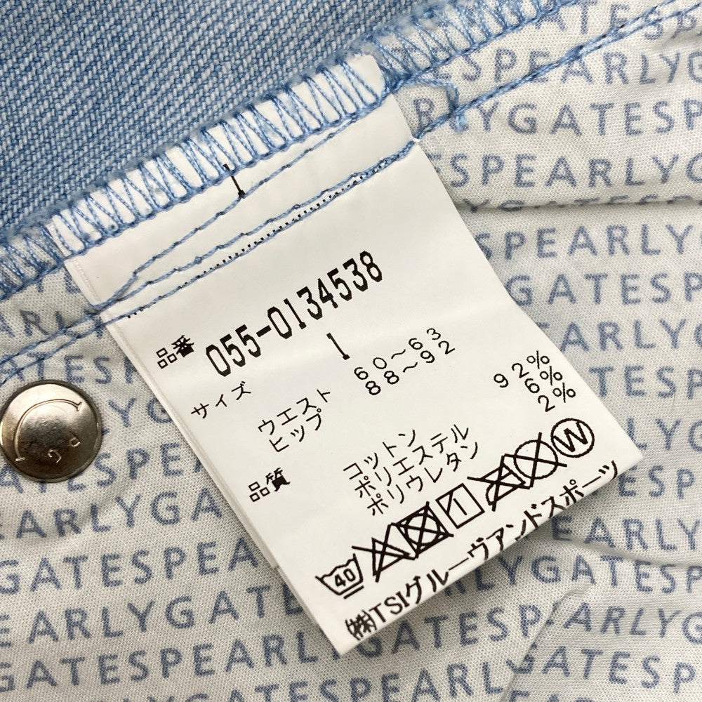 PEARLY GATES パーリーゲイツ  ストレッチスカート ワッペン  ブルー系 1