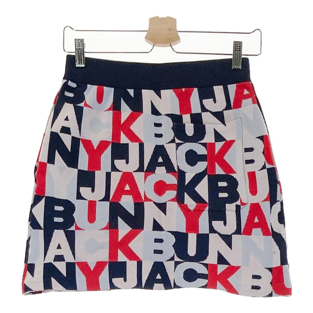 JACK BUNNY ジャックバニー ; ニットスカート 総柄 ネイビー系 0