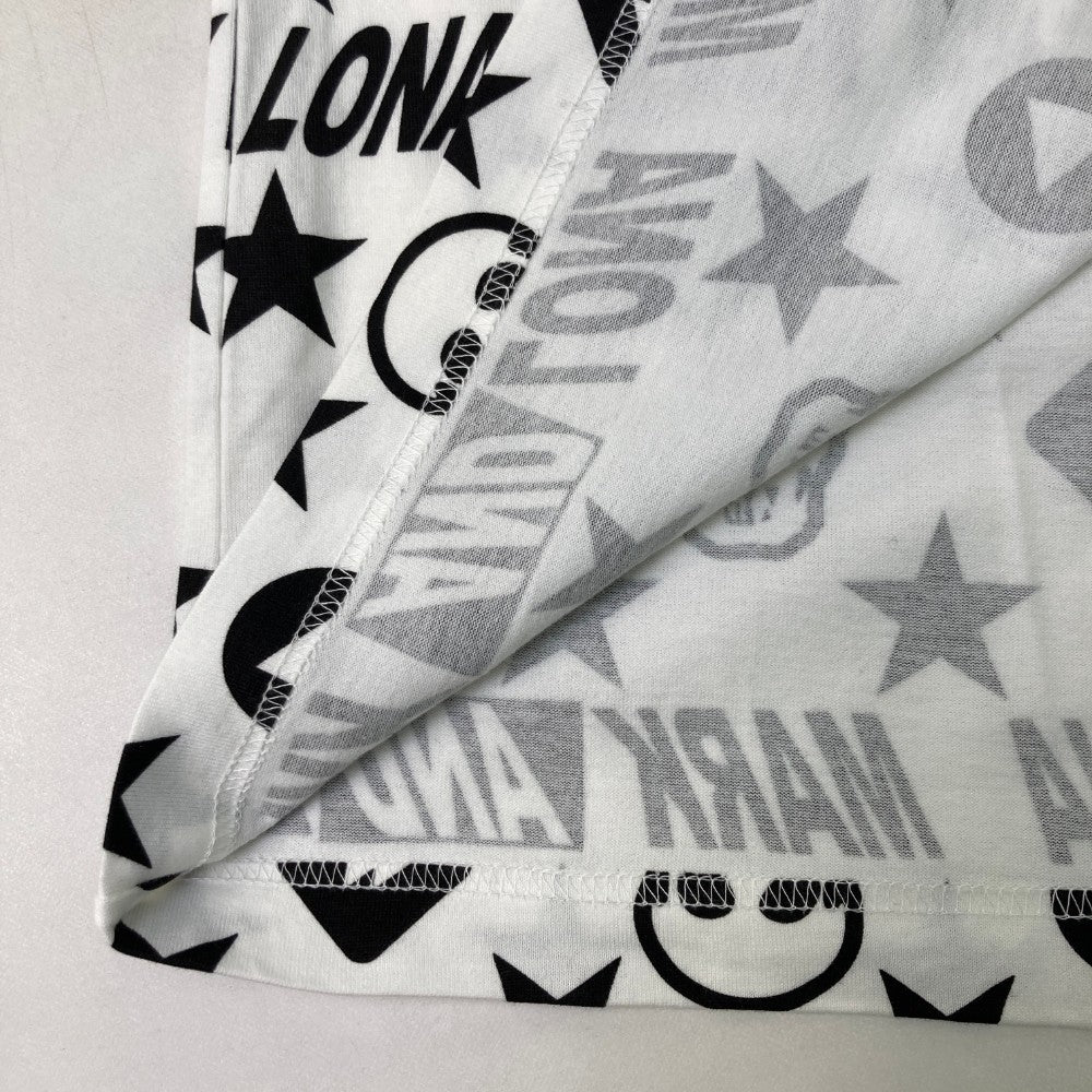 MARK&LONA マークアンドロナ  Vネック 半袖Tシャツ スカル 星 総柄 ホワイト系 48