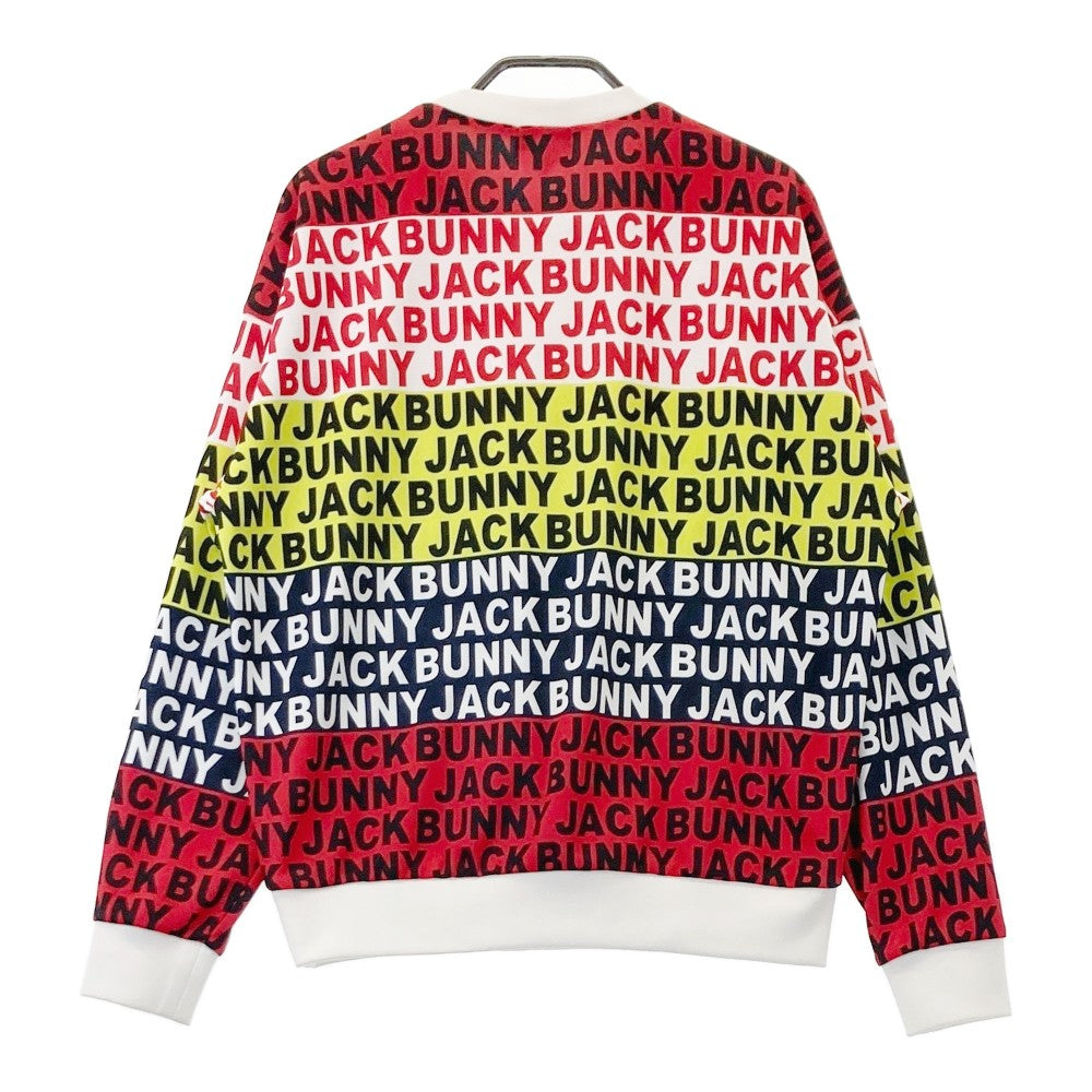 JACK BUNNY ジャックバニー  長袖トレーナー ロゴ 総柄 レッド系 1