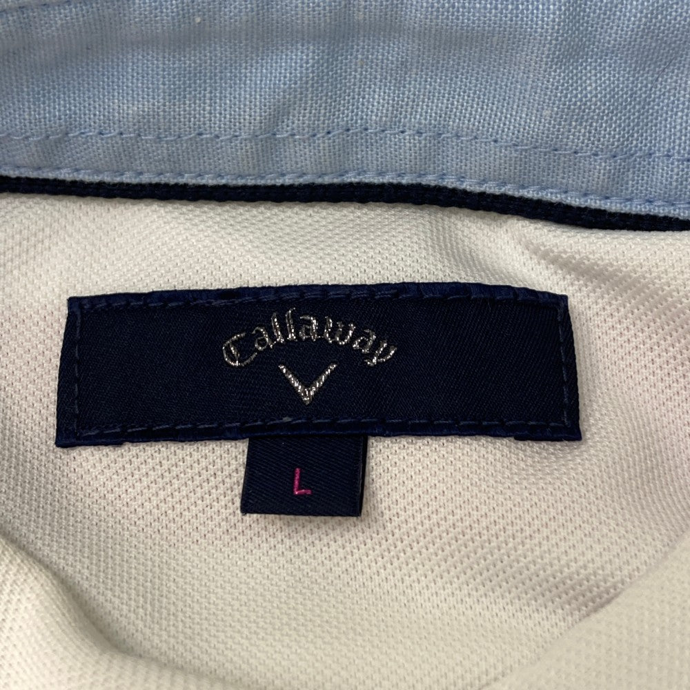 CALLAWAY キャロウェイ  半袖ポロシャツ ボーダー柄 レッド系 L
