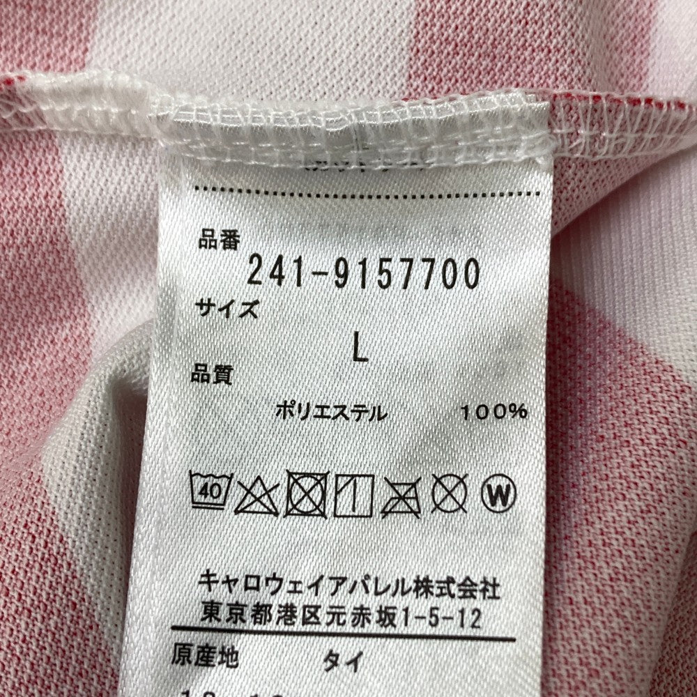 CALLAWAY キャロウェイ  半袖ポロシャツ ボーダー柄 レッド系 L