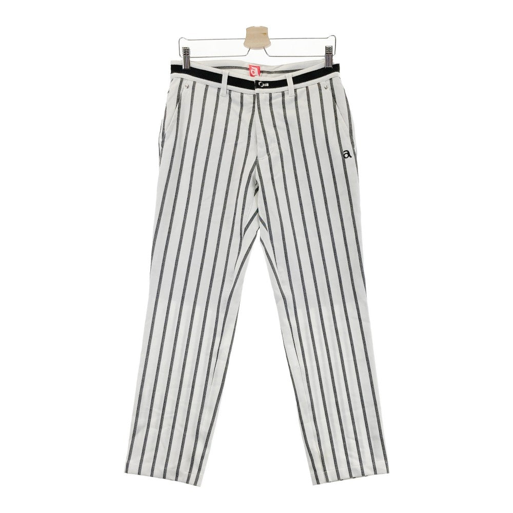 ARCHIVIO アルチビオ  ストレッチ ロングパンツ ストライプ柄 ホワイト系 46
