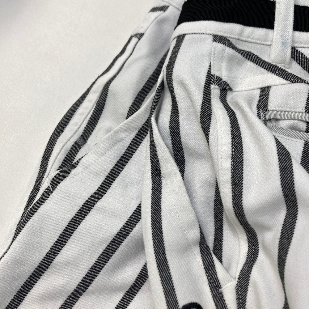 ARCHIVIO アルチビオ  ストレッチ ロングパンツ ストライプ柄 ホワイト系 46